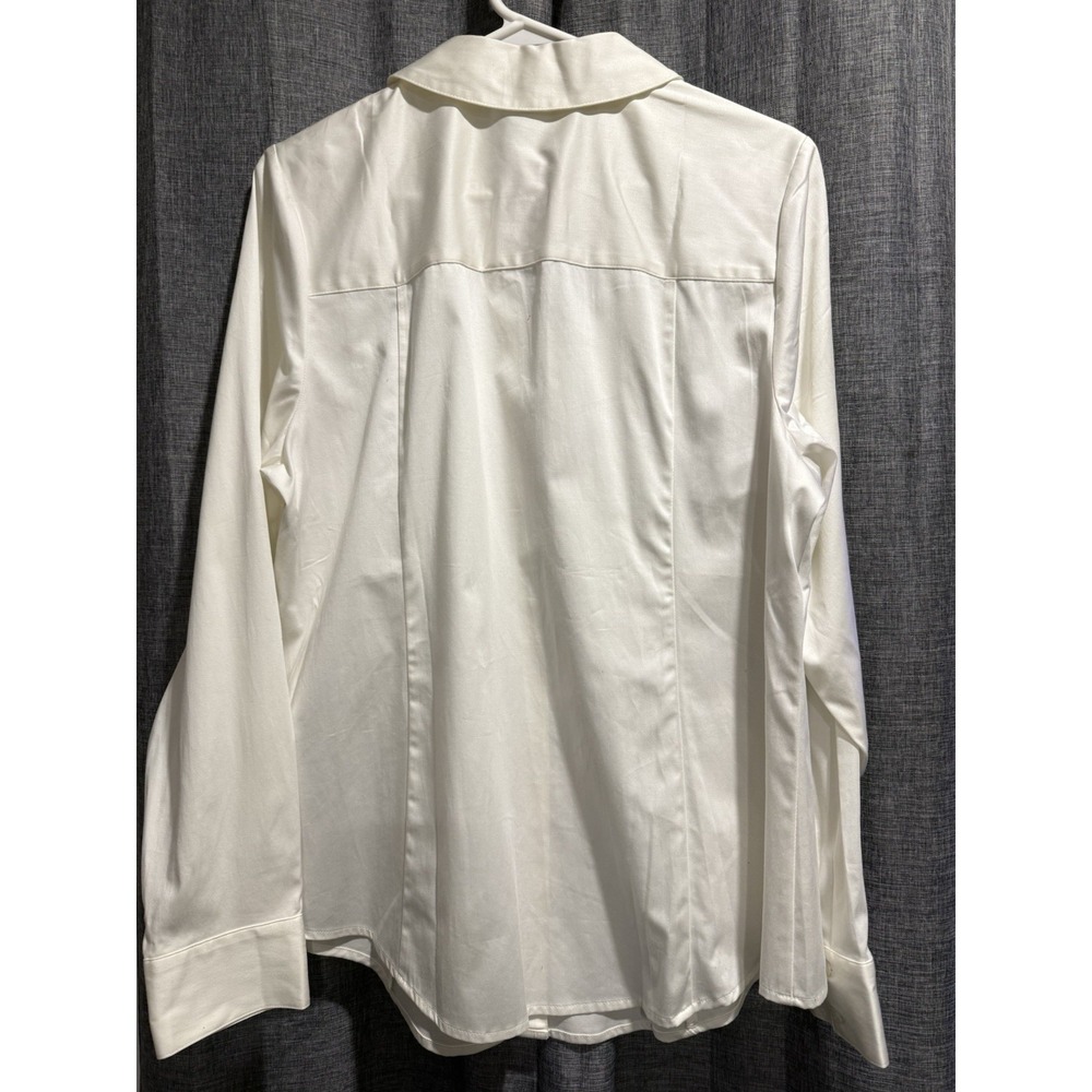 Lane Bryant Women's Button Down V-neck Dress Shirt Long Sleeves SZ 16 White NWT - Picture 4 of 8